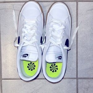 Women’s Nike Court Legacy Sneakers Size 11 White, Black, and Tan